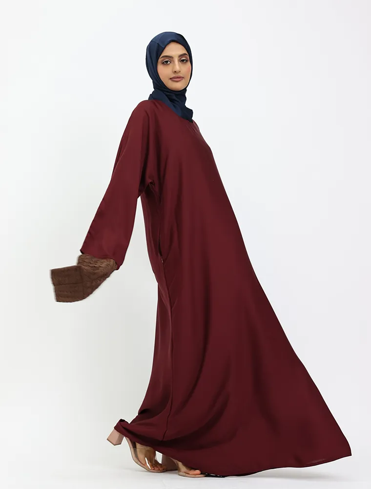 Maroon Basic Abaya
